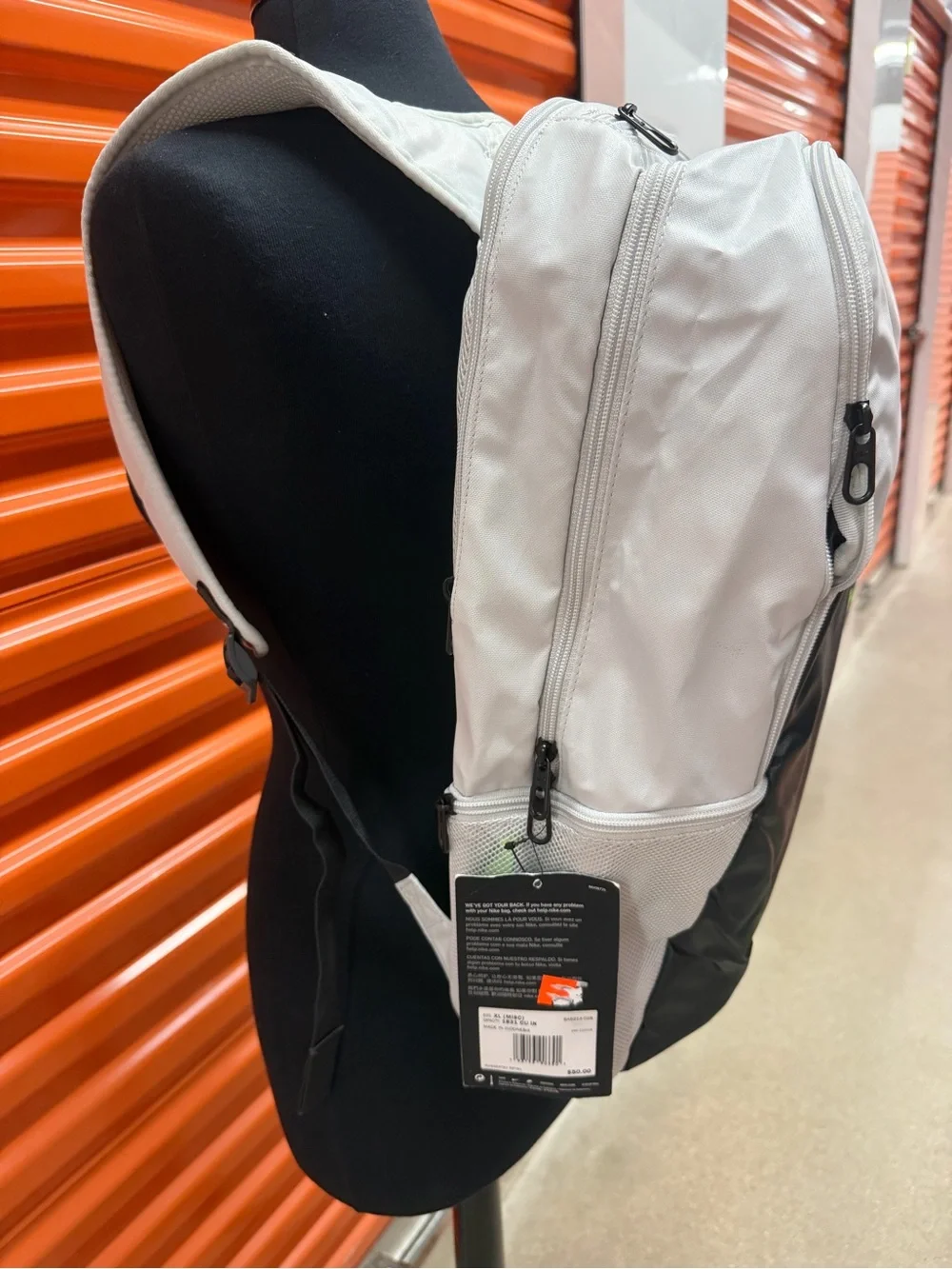 NWT Nike Men’s White and Black Backpack with Lime Swoosh